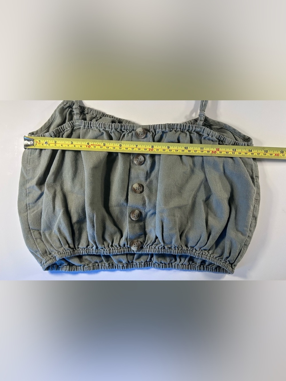 Joie Linen Blend Cropped Cami Coastal Resort Sage Green Small - Picture 6 of 7